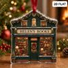 Picture of Personalized Bookstore Christmas Ornament, Custom Library Acrylic Ornament, Book Lover Gift, Reading Nook Keepsake, Literary Holiday Decor