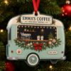Picture of Personalized Coffee Truck Christmas Ornament, Custom Cafe Acrylic Ornament, Coffee Lover Gift, Barista Keepsake, Holiday Coffee Shop Decor
