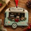 Picture of Personalized Coffee Truck Christmas Ornament, Custom Cafe Acrylic Ornament, Coffee Lover Gift, Barista Keepsake, Holiday Coffee Shop Decor