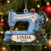 Picture of Personalized Sewing Machine Christmas Ornament, Custom Seamstress Acrylic Ornament, Quilter Gift, Sewing Lover Keepsake, Craft Room Decor