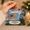 Picture of Personalized Sewing Machine Christmas Ornament, Custom Seamstress Acrylic Ornament, Quilter Gift, Sewing Lover Keepsake, Craft Room Decor