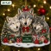 Picture of Personalized Wolf Family Christmas Ornament, Custom Gray Wolf Acrylic Ornament, Wildlife Lover Gift, Forest Animal Keepsake, Holiday Decor