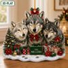 Picture of Personalized Wolf Family Christmas Ornament, Custom Gray Wolf Acrylic Ornament, Wildlife Lover Gift, Forest Animal Keepsake, Holiday Decor