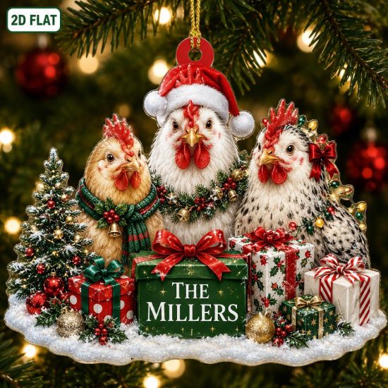 Picture of Personalized Chicken Christmas Ornament, Custom Rooster Hen Acrylic Ornament, Farm Animal Gift, Chicken Lover Keepsake, Holiday Decor 2026
