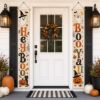 Picture of Halloween Door Banners Set of 2, Trick or Treat Porch Sign, Pumpkin Ghost Hanging Banner, Halloween Front Door Decor, Fall Porch Decoration