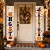 Picture of Ghost Greettings Halloween Door Banners, Halloween Porch Decor, Spooky Front Door Hanging Signs, Fall Home Decoration, Trick Or Treat Decor