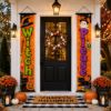 Picture of Set of 2 Halloween Door Banners, Spooky Witch Porch Decor, Halloween Front Door Hanging Signs, Fall Outdoor Decoration, Haunted Season Decor