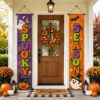 Picture of Spooky Halloween Front Door Banners, Set of 2 Porch Hangings, Haunted Season Outdoor Decor, Fall Entryway Decoration, Holiday Home Style