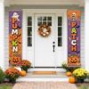 Picture of Set of 2 Halloween Door Banners, Halloween Porch Decor, Spooky Front Door Hanging Signs, Fall Outdoor Decoration, Pumpkin Season Home Decor