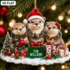 Picture of Personalized Otter Christmas Ornament, Custom River Otter Family Ornament, Wildlife Lover Gift, Cute Animal Holiday Keepsake, Christmas Tree