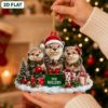 Picture of Personalized Otter Christmas Ornament, Custom River Otter Family Ornament, Wildlife Lover Gift, Cute Animal Holiday Keepsake, Christmas Tree