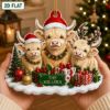 Picture of Personalized Highland Cow Christmas Ornament, Custom Scottish Highland Cattle Family Ornament, Farm Animal Lover Gift, Rustic Keepsake Decor