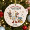 Picture of Personalized Goose Bookstore 2 Layer Ceramic Ornament, First Christmas at Bookshop Keepsake, Custom Business Name Grand Opening Gift 2026