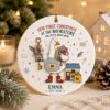 Picture of Personalized Goose Bookstore 2 Layer Ceramic Ornament, First Christmas at Bookshop Keepsake, Custom Business Name Grand Opening Gift 2026