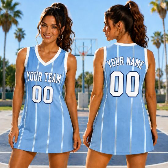 Picture of Custom Basketball Jersey Dress, Personalized Tank Dress With Name & Number, Women's Basketball Game Day Outfit, Sports Fan Gift For Her