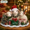 Picture of Personalized Sheep Christmas Ornament, Custom Sheep Family Holiday Keepsake, Farm Animal Lover Gift, Rustic Farmhouse Christmas Tree Decor