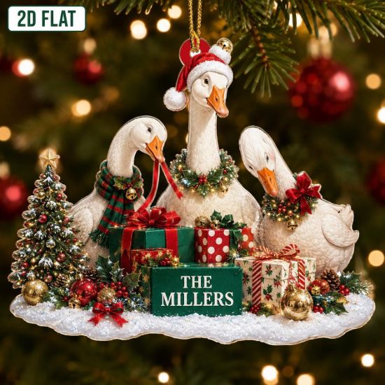 Picture of Personalized Goose Christmas Ornament, Custom Goose Family Holiday Keepsake, White Goose Lover Gift, Farmhouse Christmas Tree Decor 2026
