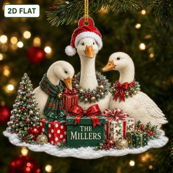 Picture of Personalized White Goose Christmas Ornament, Custom Goose Family Keepsake, Domestic Goose Holiday Gift, Farmhouse Christmas Tree Decor 2026