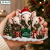 Picture of Personalized Elephant Christmas Ornament, Custom Elephant Family Keepsake, 3 Elephant Holiday Gift, Wildlife Lover Christmas Tree Decor 2026