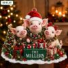 Picture of Personalized Pig Christmas Ornament, Custom Pig Family Keepsake, 3 Pig Holiday Gift, Farm Animal Lover Decor, Funny Farmhouse Christmas Gift