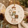 Picture of Personalized Cowgirl Goose 2 Layer Ceramic Ornament 2026, Custom Name Western Christmas Ornament, Cowboy Duck Gift for Her, 2026 Keepsake