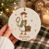 Picture of Personalized Cowgirl Goose 2 Layer Ceramic Ornament 2026, Custom Name Western Christmas Ornament, Cowboy Duck Gift for Her, 2026 Keepsake