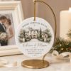 Picture of Personalized Wedding Christmas Ornament, Custom Venue Keepsake, Wedding Date Ornament, Newlywed Gift, First Christmas Married 2026