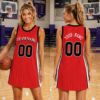 Picture of Personalized Basketball Jersey Dress, Custom Team Name & Number, Women's Game Day Tank Dress, Basketball Fan Outfit, Sports Gift for Women
