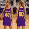 Picture of Personalized Basketball Jersey Dress, Custom Team Name & Number, Women's Game Day Tank Dress, Basketball Fan Outfit, Sports Gift for Women