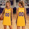 Picture of Personalized Basketball Jersey Dress, Custom Team Name & Number, Women's Game Day Tank Dress, Basketball Fan Outfit, Sports Gift for Women