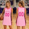 Picture of Personalized Basketball Jersey Dress, Custom Team Name & Number, Women's Game Day Tank Dress, Basketball Fan Outfit, Sports Gift for Women