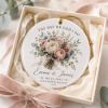 Picture of Personalized Wedding Christmas Ornament, Custom Floral Bouquet Keepsake, Wedding Date Ornament, Newlywed Gift, First Christmas Married
