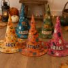 Picture of Personalized Halloween Witch Hat, Custom Name Kids Adult Witch Costume, Spooky Pumpkin Ghost Black Cat Trick or Treat Halloween Party Hat