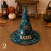 Picture of Personalized Halloween Witch Hat, Custom Name Kids Adult Witch Costume, Spooky Pumpkin Ghost Black Cat Trick or Treat Halloween Party Hat