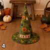 Picture of Personalized Halloween Witch Hat, Custom Name Kids Adult Witch Costume, Spooky Pumpkin Ghost Black Cat Trick or Treat Halloween Party Hat