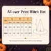 Picture of Personalized Halloween Witch Hat, Custom Name Kids Adult Witch Costume, Spooky Pumpkin Ghost Black Cat Trick or Treat Halloween Party Hat