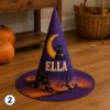 Picture of Personalized Halloween Witch Hat, Custom Name Witch Costume Kids Adults, Spooky Ghost Pumpkin Halloween Party Trick or Treat Hat Halloween
