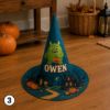 Picture of Personalized Halloween Witch Hat, Custom Name Witch Costume Kids Adults, Spooky Ghost Pumpkin Halloween Party Trick or Treat Hat Halloween