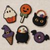 Picture of Halloween Treat Embroidered Patch, Ghost Cupcake Black Cat Candy Witch Hat Cauldron Donut Patch, Cute Spooky Applique for Clothes Bags
