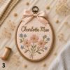 Picture of Personalized Embroidery Hoop Ornament, Custom Name Floral Hoop, Wildflower Nursery Decor, Baby Girl Keepsake, Personalized Gift Embroidered