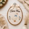 Picture of Personalized Name Embroidery Hoop, Farm Animal Nursery Decor, Goose Horse Lamb Wall Art, Baby Shower Gift, Custom Kids Room Keepsake Decor