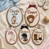 Picture of Personalized Sports Name Embroidery Hoop, Custom Kids Room Decor, Nursery Name Sign, Baby Boy Girl Gift, Athlete Wall Art, Sports Keepsake