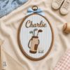 Picture of Personalized Sports Name Embroidery Hoop, Custom Kids Room Decor, Nursery Name Sign, Baby Boy Girl Gift, Athlete Wall Art, Sports Keepsake