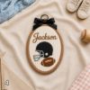 Picture of Personalized Sports Name Embroidery Hoop, Custom Kids Room Decor, Nursery Name Sign, Baby Boy Girl Gift, Athlete Wall Art, Sports Keepsake
