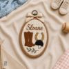 Picture of Personalized Sports Name Embroidery Hoop, Custom Kids Room Decor, Nursery Name Sign, Baby Boy Girl Gift, Athlete Wall Art, Sports Keepsake