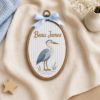 Picture of Personalized Heron Embroidery Hoop, Custom Baby Name Sign, Bird Nursery Decor, Baby Boy Girl Wall Art, Coastal Nursery Gift, Kids Room Art