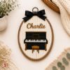 Picture of Personalized Music Embroidery Hoop, Custom Name Nursery Wall Decor, Musical Instrument Ornament, Piano Violin Drum Trumpet Gift for Kid Room