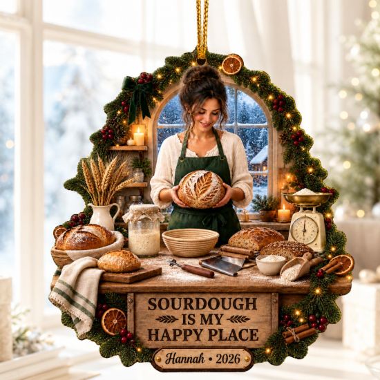 Picture of Personalized Sourdough Ornament 2026, Custom Name Bread Baker Christmas Keepsake, Sourdough Lover Gift, Home Baker Gift, Gift for Her