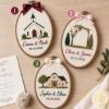 Picture of Personalized Wedding Embroidery Hoop, Custom Couple Names & Date, Church Wedding Keepsake, Bridal Shower Gift, Rustic Anniversary Wall Decor