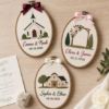 Picture of Personalized Wedding Embroidery Hoop, Custom Couple Names & Date, Church Wedding Keepsake, Bridal Shower Gift, Rustic Anniversary Wall Decor